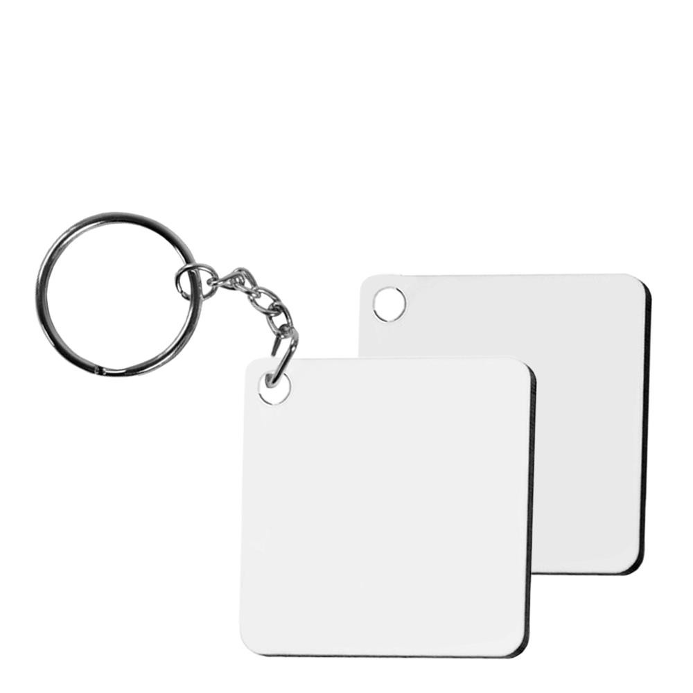 Ξύλινο μπρελόκ  5x5cm τετράγωνο διπλής όψης